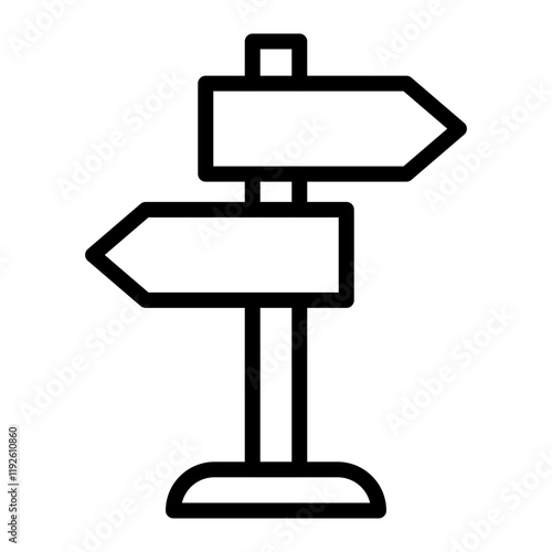 Signpost Vector Line Icon Design