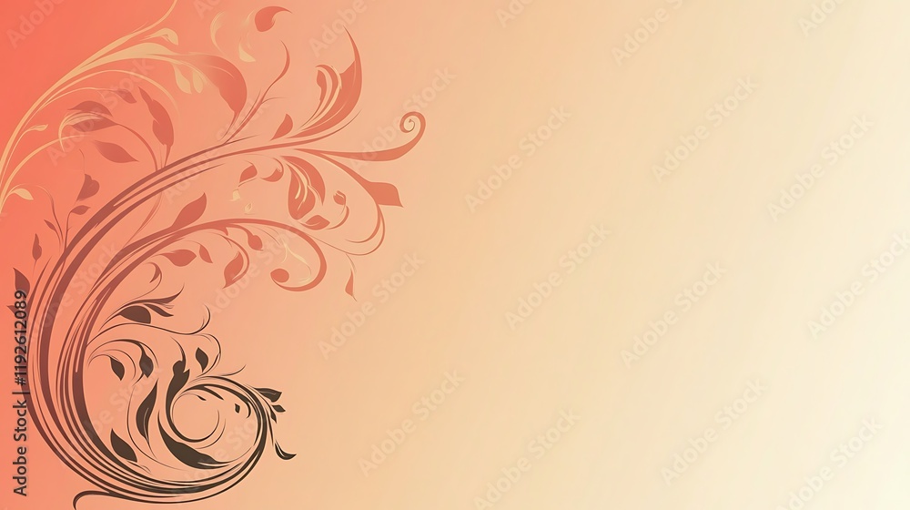 Abstract Floral Design on Peach Background Abstract Floral Design on Peach Background
