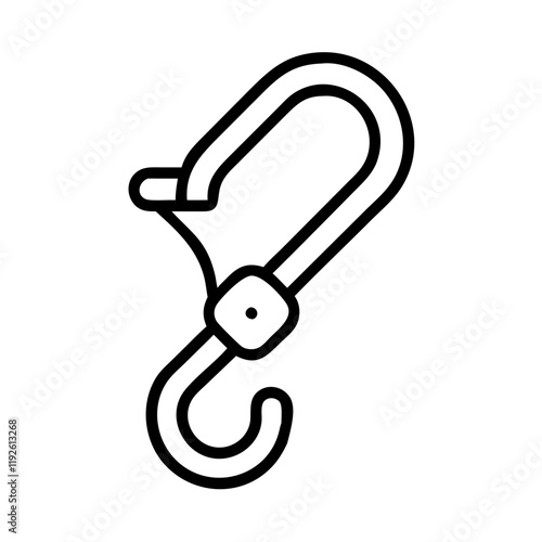 swivel hook icon, swivel hook line art - simple line art of swivel hook, perfect for swivel hook logos and icons and themed design