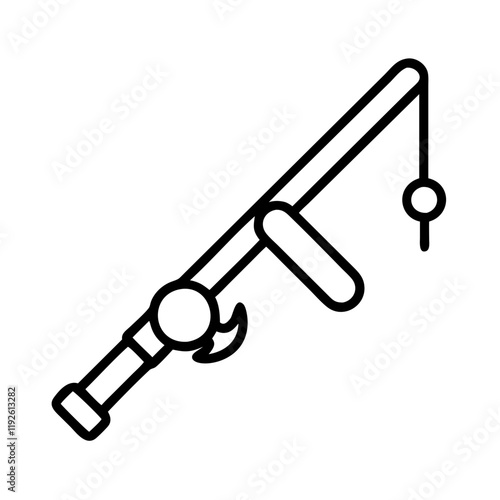 surf fishing rod holder icon, surf fishing rod holder line art - simple line art of surf fishing rod holder, perfect for surf fishing rod holder logos and icons and themed design