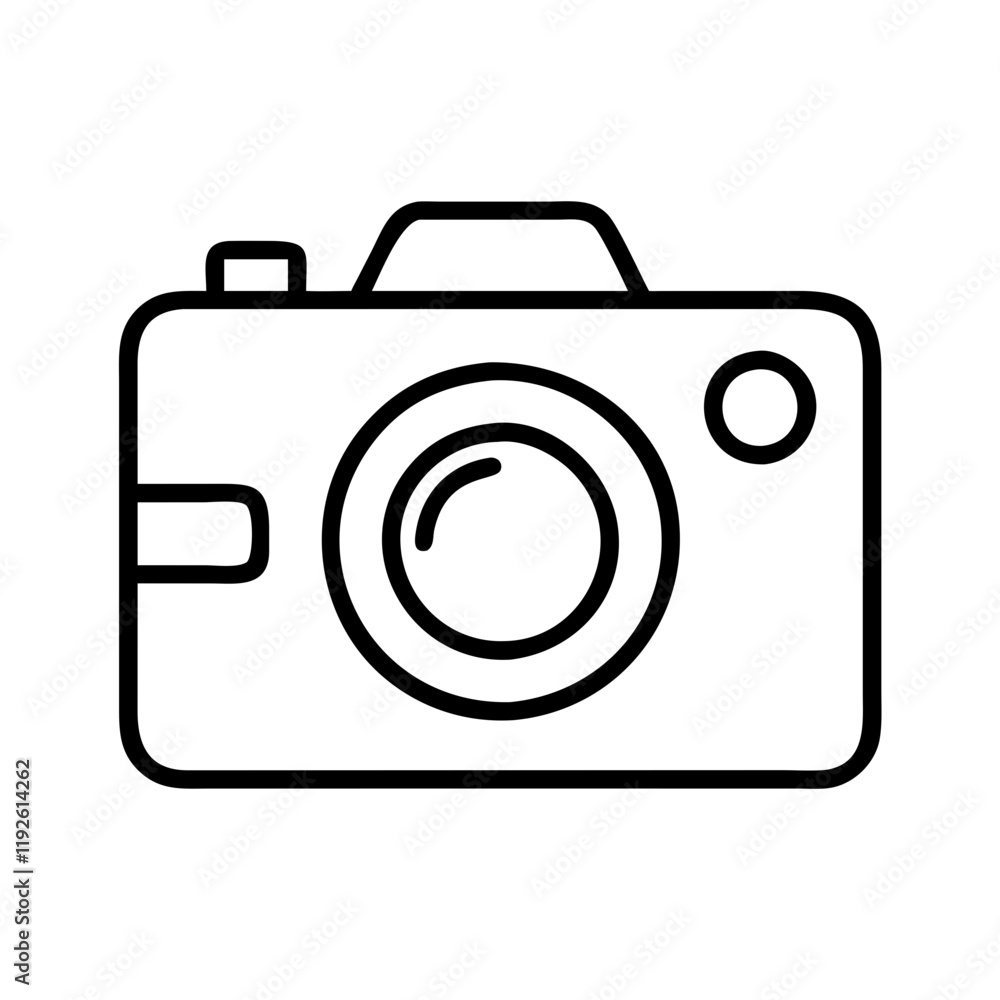 camera icon, camera line art - simple line art of camera, perfect for camera logos and icons and themed design camera icon, camera line art - simple line art of camera, perfect for camera logos and icons and themed design