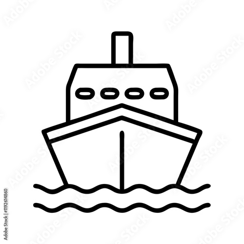 ferry boat icon, ferry boat line art - simple line art of ferry boat, perfect for ferry boat logos and icons and themed design