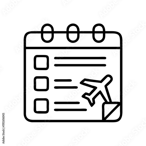 itinerary planner icon, itinerary planner line art - simple line art of itinerary planner, perfect for itinerary planner logos and icons and themed design