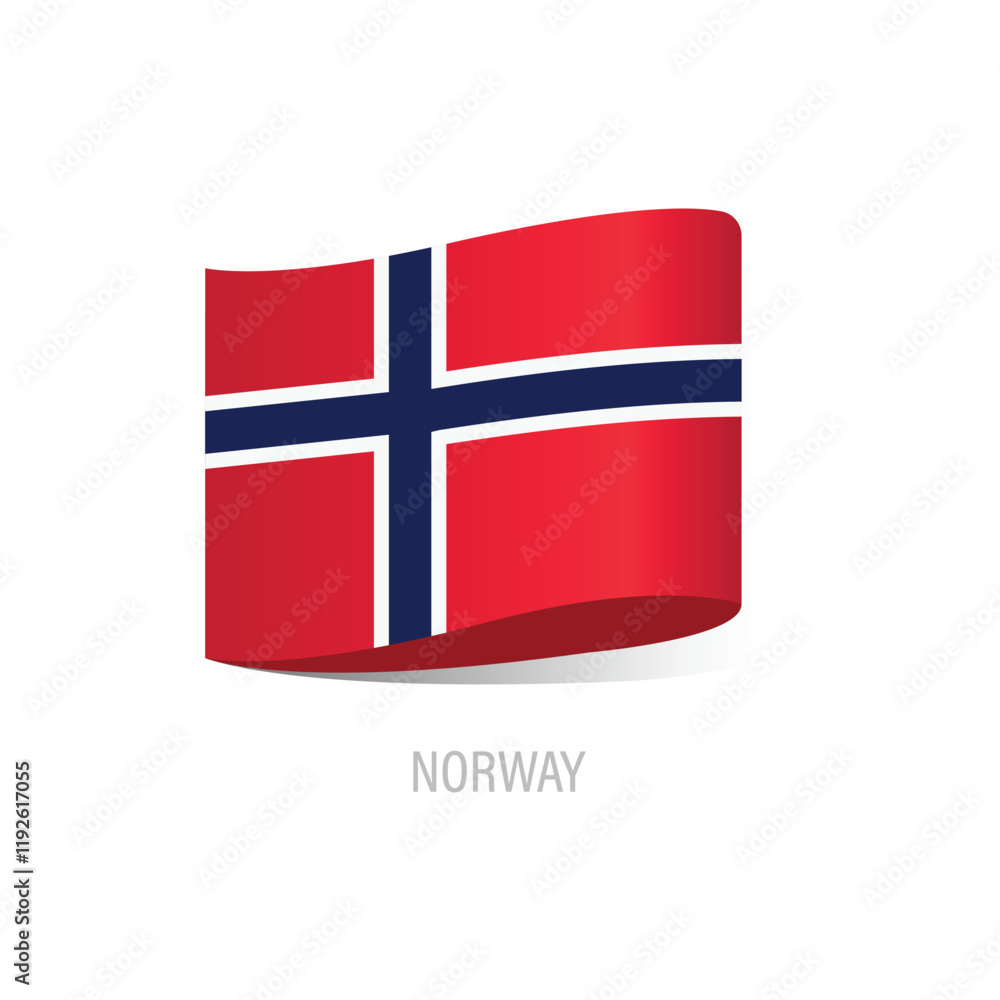 Obraz premium Flag Of Norway Vector Design.