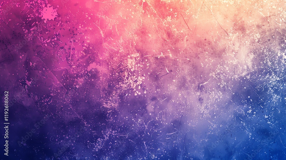 Obraz premium An abstract painted background in blue, pink and orange.
