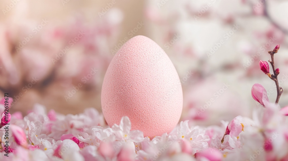 Pink beauty blender resting on soft pink flower petals creating a serene and aesthetically pleasing makeup application scene. Pink beauty blender resting on soft pink flower petals creating a serene and aesthetically pleasing makeup application scene.