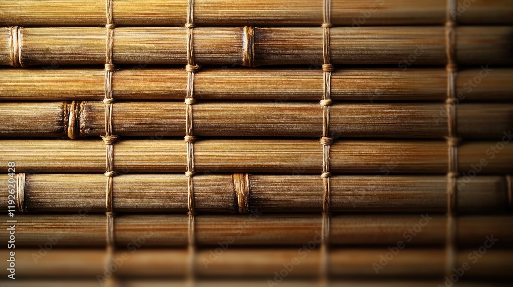 Bamboo mat texture with natural patterns showcasing a rustic and organic aesthetic for backgrounds or design projects. Bamboo mat texture with natural patterns showcasing a rustic and organic aesthetic for backgrounds or design projects.
