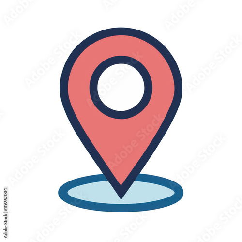 Free Download A vibrant location pin icon featuring a circular white center, set against a stylized base, symbolizing navigation and mapping. - GFXLoad