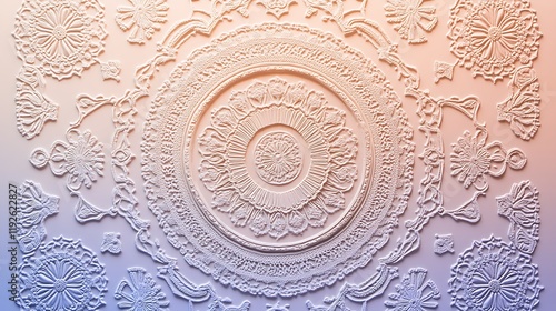 Intricate Floral Design Ceiling Ornamentation photo