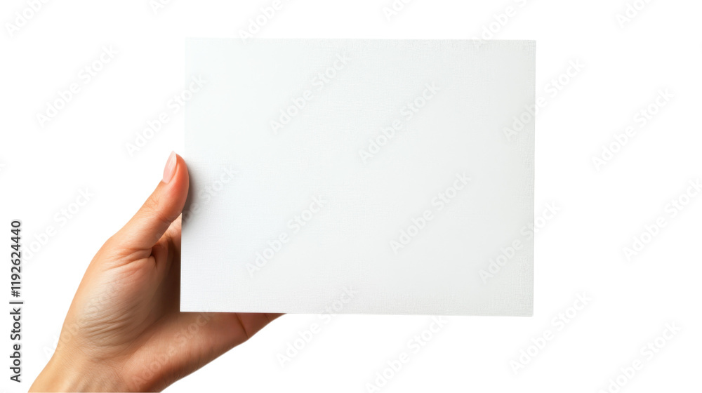Blank White Paper Held in Hand - Ready for Design or Message Blank White Paper Held in Hand - Ready for Design or Message