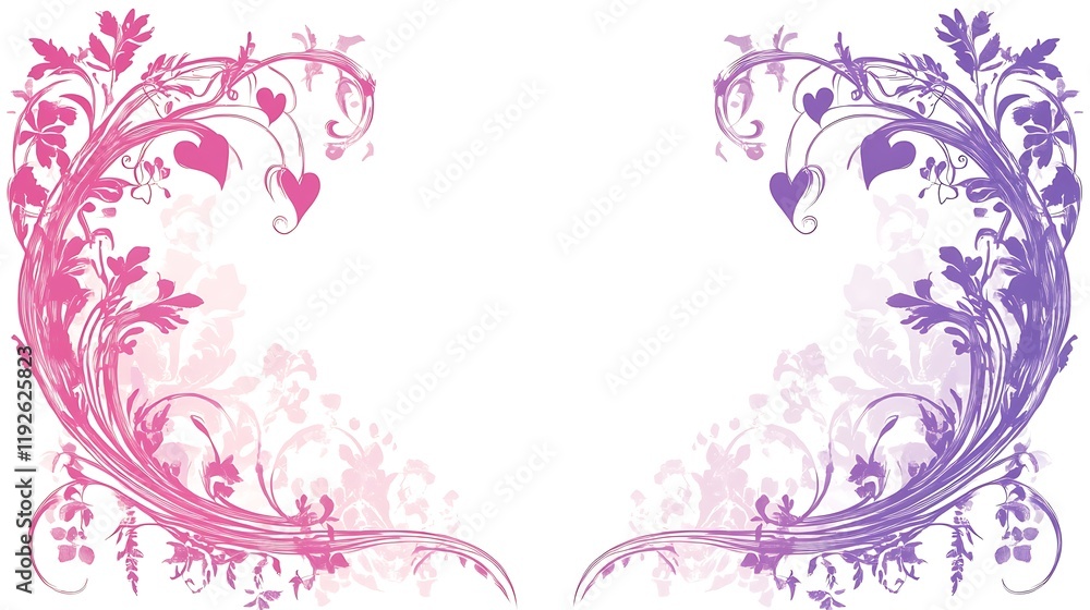 Pink and Purple Floral Heart Design Frame Pink and Purple Floral Heart Design Frame