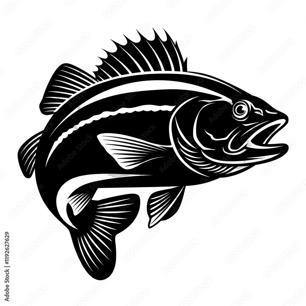 Fototapeta premium black and white fish
