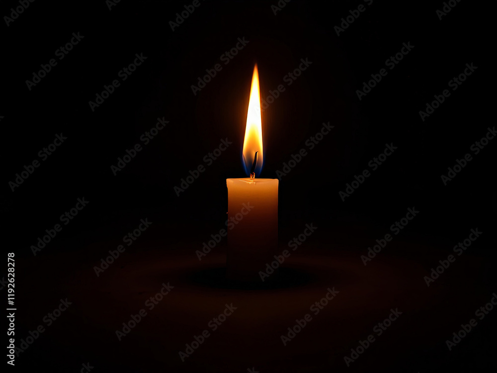 burning candle on black background burning candle on black background