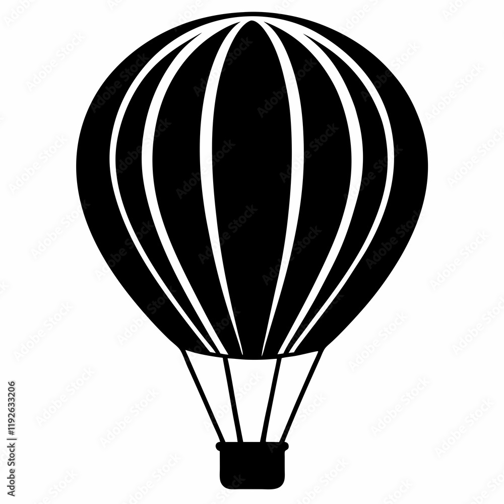 Fototapeta premium Black Silhouette Hot Air Balloon