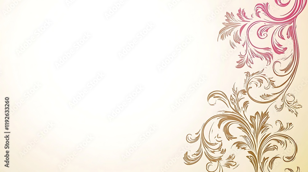 Elegant Floral Design Background With Swirls And Leaves Elegant Floral Design Background With Swirls And Leaves