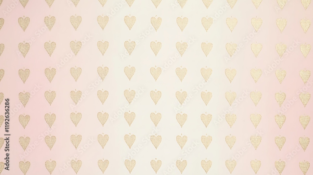 Gold Heart Pattern on Pink Background Gold Heart Pattern on Pink Background