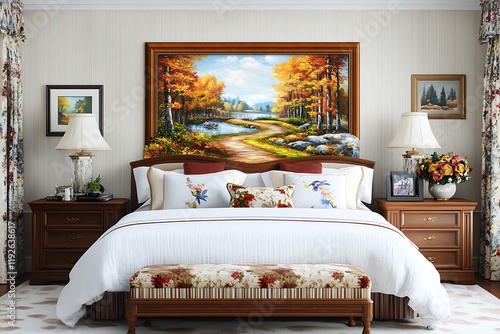 Wallpaper Mural Cozy autumn-themed bedroom retreat inviting decor relaxed atmosphere modern comfort Torontodigital.ca