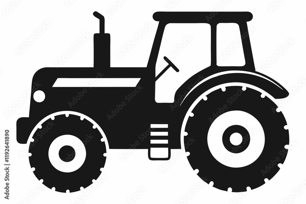 Obraz premium Black Tractor Icon Design