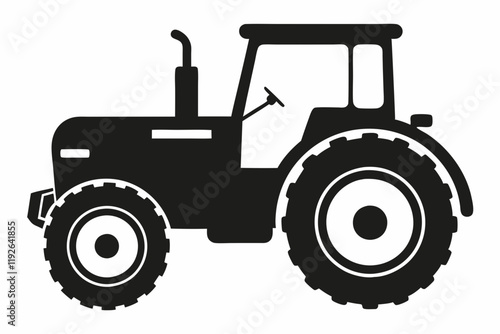 Black Tractor Icon Design