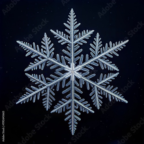 Snowflake on black