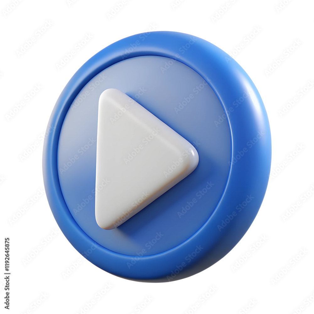 Plastic 3d icon of player in a minimalistic style for the interface of applications and web pages. Player concept button Plastic 3d icon of player in a minimalistic style for the interface of applications and web pages. Player concept button
