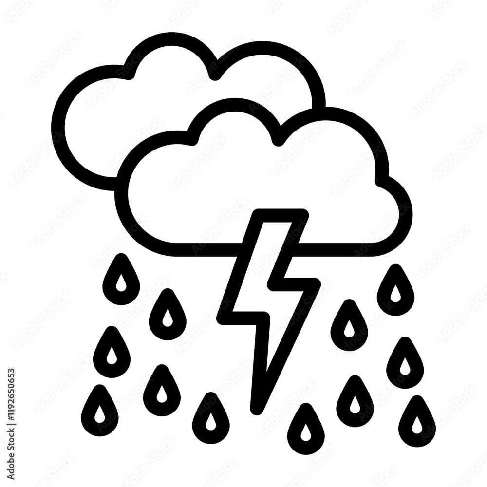 Extreme Weather Vector Line Icon Design Extreme Weather Vector Line Icon Design
