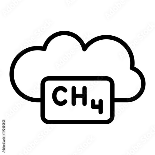 Methane Vector Line Icon Design