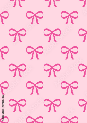 Patrón con nudo de lazo con cinta sobre fondo rosa