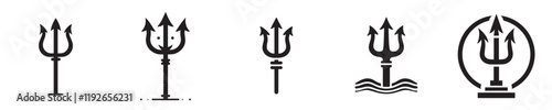 vector set of trident silhouettes