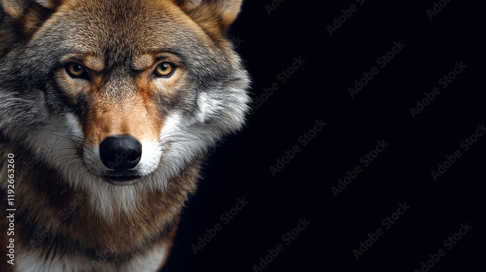 Obraz premium Wolf close up with copy space 