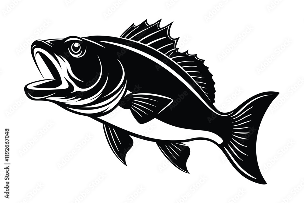 Silhouette of a big fish art illustration.eps Silhouette of a big fish art illustration.eps