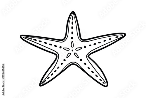 Star fish line art illustration1.eps