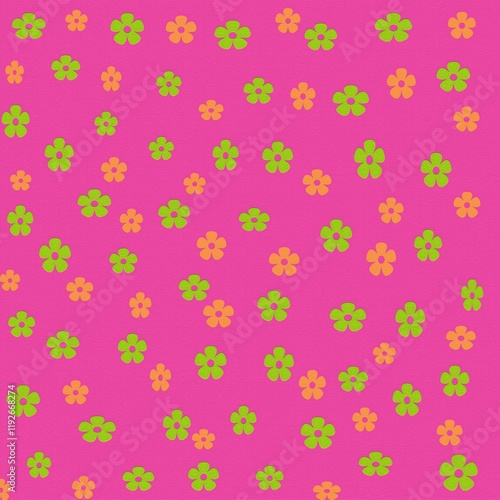 Seamless floral background fabric with ditsy and daisy pattern