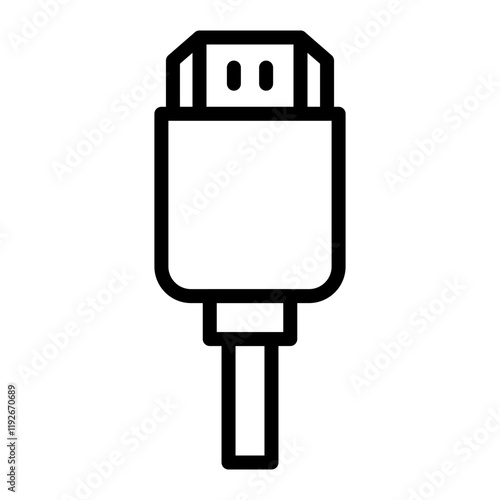 Hdmi Vector Line Icon Design