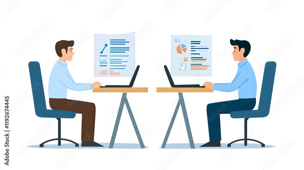 A professional comparing two reports on a desk, each labeled with different price points and benefits, representing the evaluation of value and worth, ideal for financial analysis contexts. A professional comparing two reports on a desk, each labeled with different price points and benefits, representing the evaluation of value and worth, ideal for financial analysis contexts.