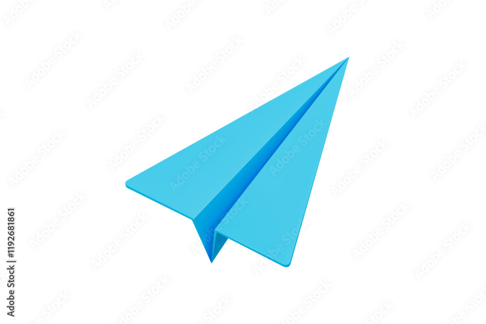 3D Blue origami paper airplane icon. Send message or letter by email. Mail delivery. Social media communication. Cartoon design element isolated on white. 3D Vector illustration 3D Blue origami paper airplane icon. Send message or letter by email. Mail delivery. Social media communication. Cartoon design element isolated on white. 3D Vector illustration