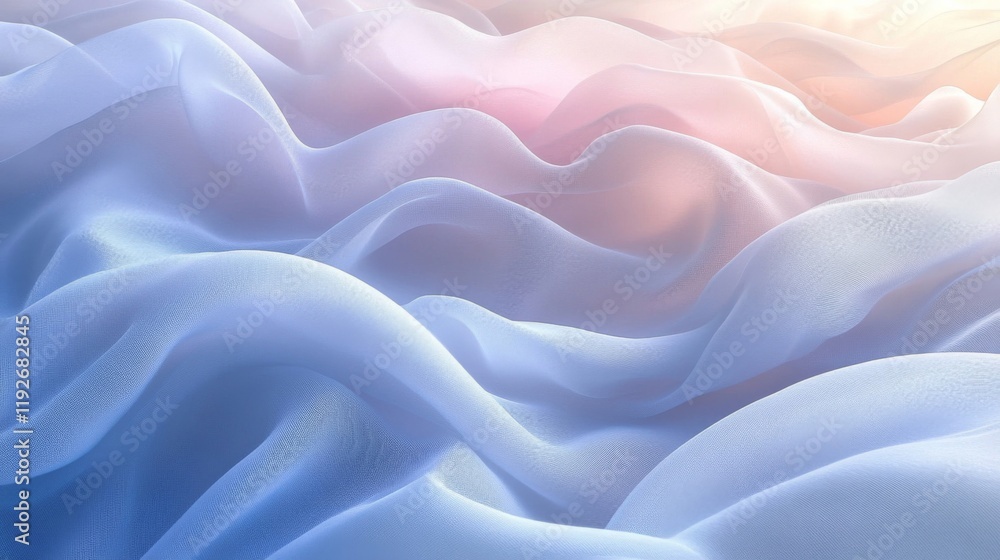 Obraz premium Soft Pastel Fabric Draped in Gentle Waves