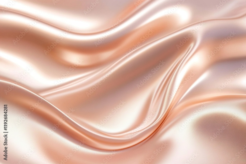 Obraz premium Futuristic abstract background featuring elegant rose gold liquid metal waves with soft highlights and ample space for text overlay in ultra-HD resolution
