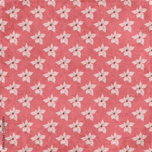 Soft vintage pink ditsy floral seamless pattern with textured background, ideal for fabric, wallpaper, scrapbooking, and feminine decorative designs.