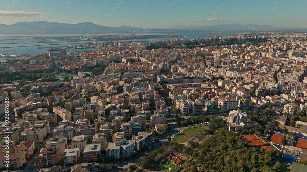 Cagliari aerial shot, Italy