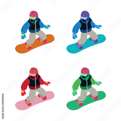 snowboarder snowboarding winter sports vector illustration emoji