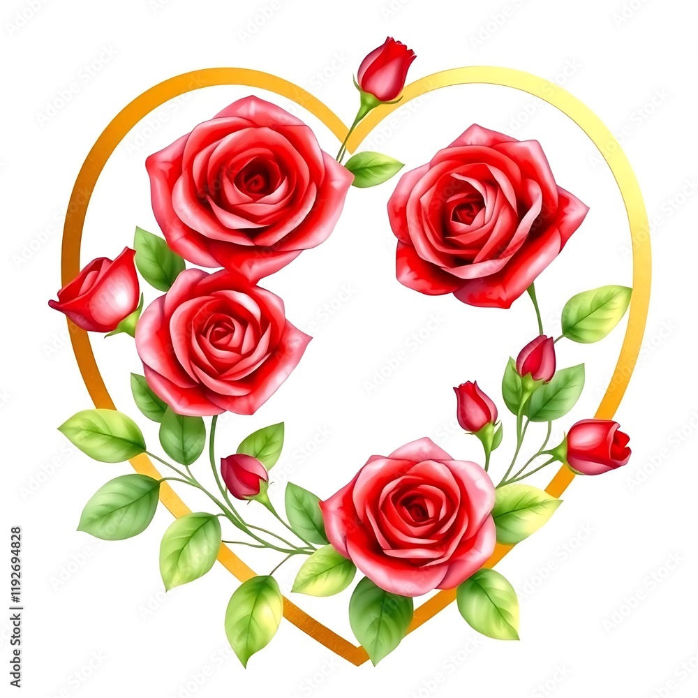 Naklejka premium Rose flower Digital, Rose flower pirmeam designe ai gnarater.