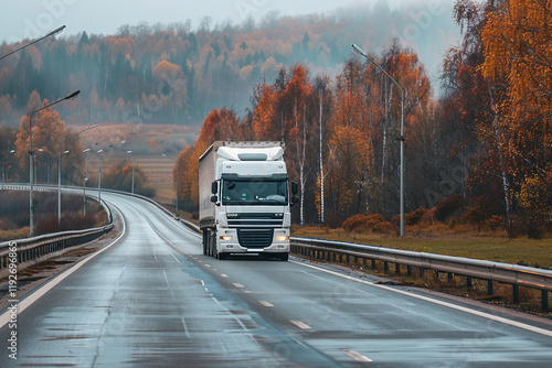 Wallpaper Mural Generative AI image of long-haul truck driver male female large transport vehicle shipment Torontodigital.ca