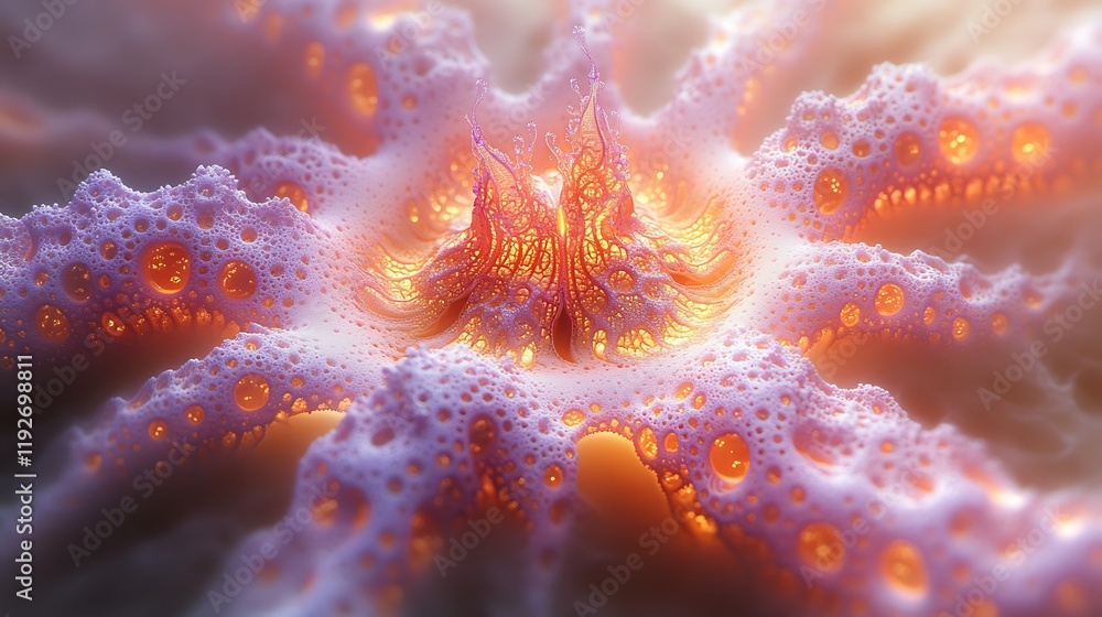Abstract Glowing Organic Form Cellular Structure Abstract Glowing Organic Form Cellular Structure