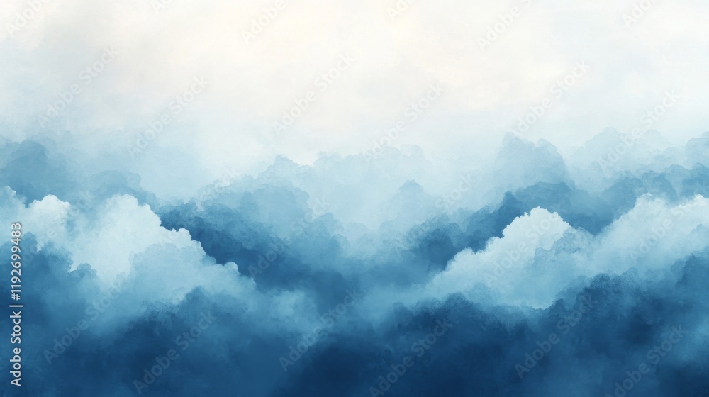 Blue Mountains Enveloped in Misty Cloudscape Blue Mountains Enveloped in Misty Cloudscape