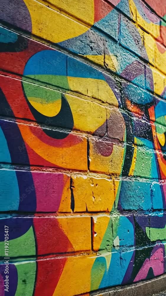A close-up view of vibrant graffiti art painted on a brick wall, showcasing bold colors and dynamic patterns. The image captures the energy and creativity of urban street culture. A close-up view of vibrant graffiti art painted on a brick wall, showcasing bold colors and dynamic patterns. The image captures the energy and creativity of urban street culture.