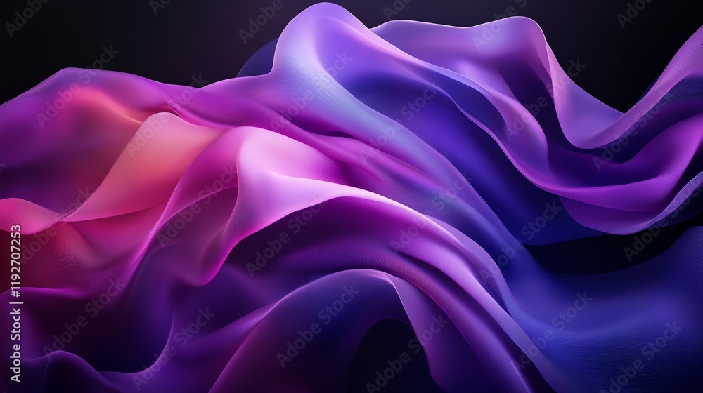 Obraz premium Abstract Purple and Pink Fluid Waves: A Digital Art Masterpiece