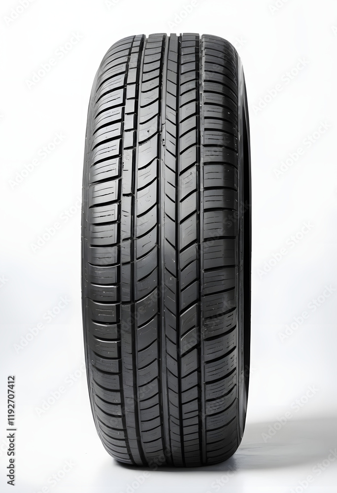 Close-up of a car tire on a white background, showcasing detailed tread design
Close-up of a car tire on a white background, showcasing detailed tread design