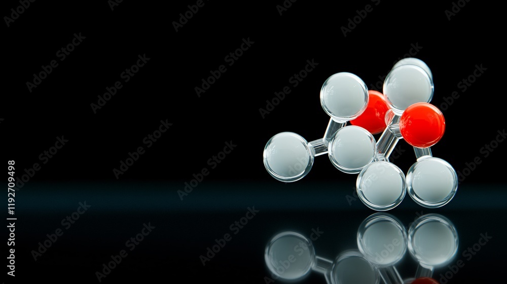 Abstract Molecular Structure Gleaming Red and White Spheres. AI Generated Abstract Molecular Structure Gleaming Red and White Spheres. AI Generated