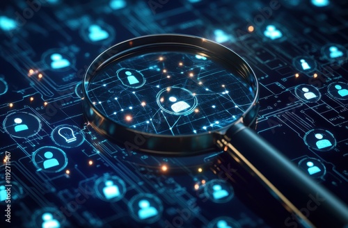 Magnifying Glass Analyzing Networked Digital Profiles